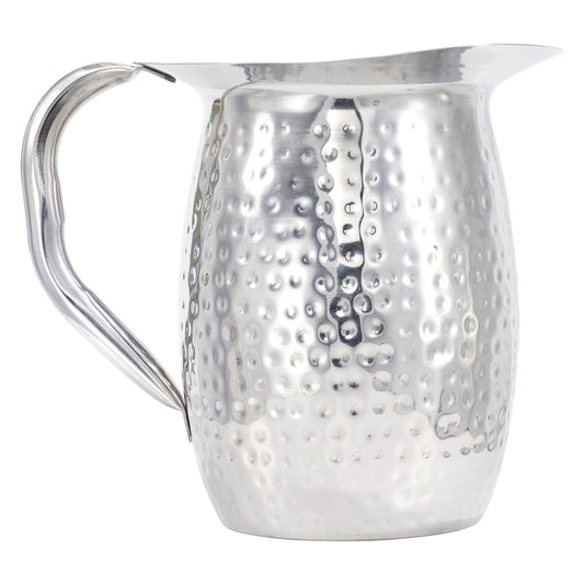 2 Qt Hammered S/S Bell Pitcher with Ice Guard