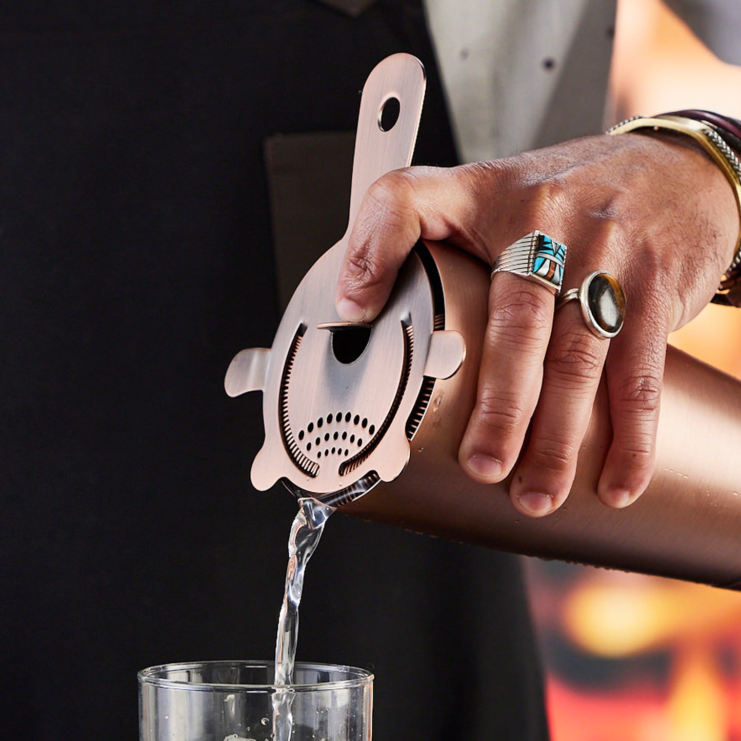 BABS-6AC - After5 Hawthorne Strainer, Antique Copper