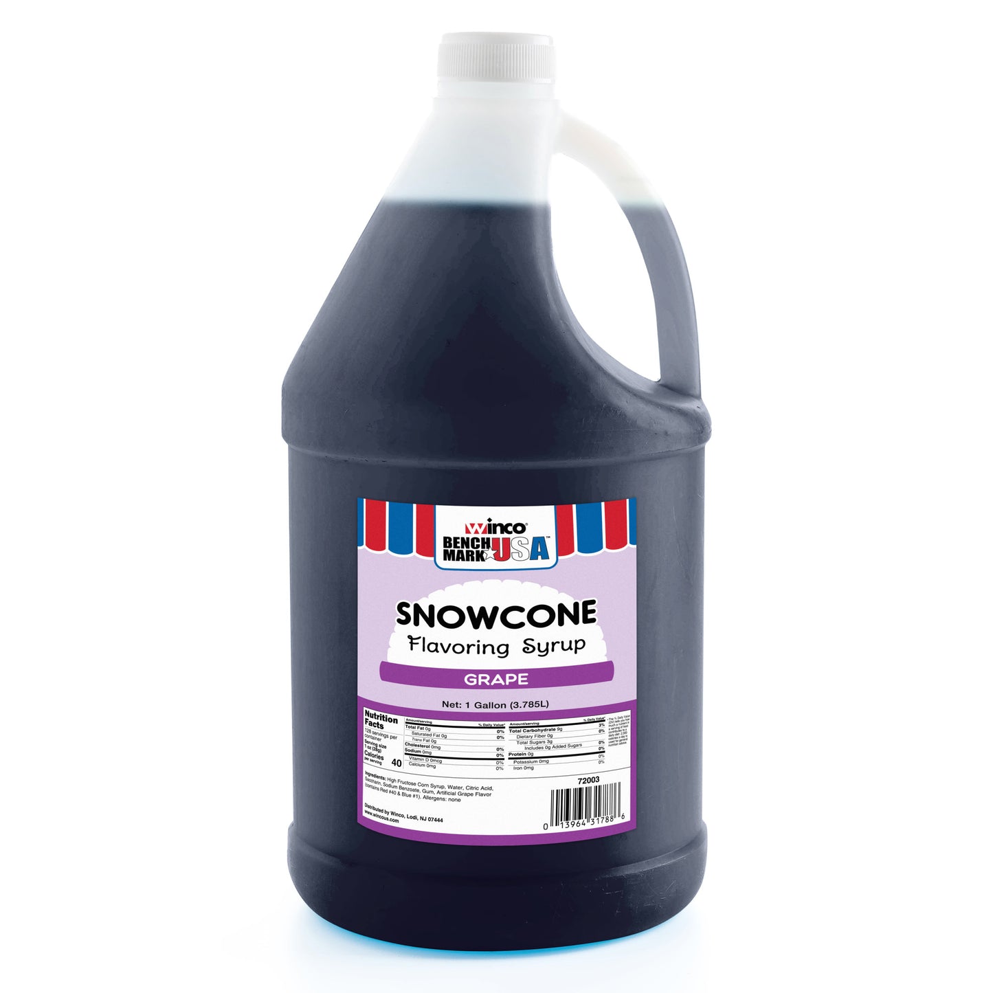 72003CS - BenchmarkUSA Snow Cone Syrup, Grape, 4 Gallons/Case