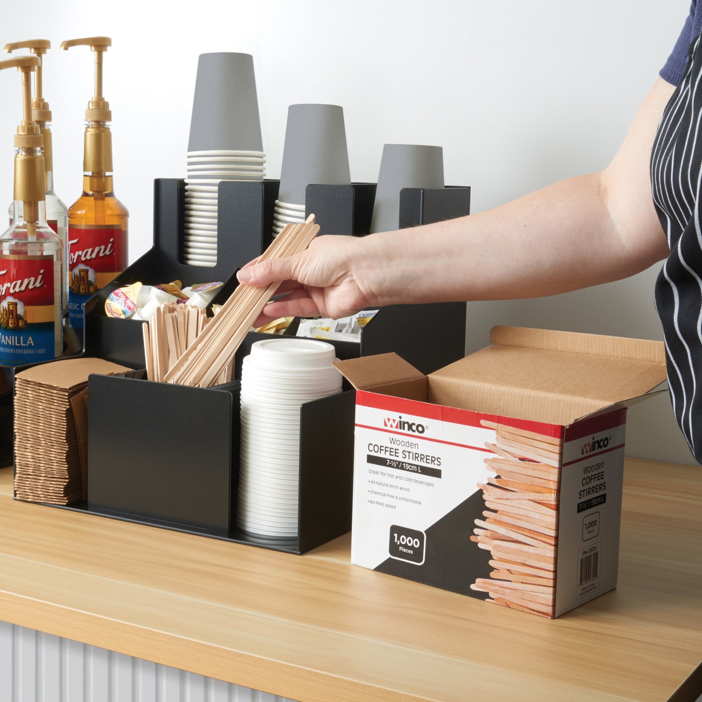 PK-CS7U - Wooden Coffee Stirrers, 7-1/2"L, 1,000 Pieces