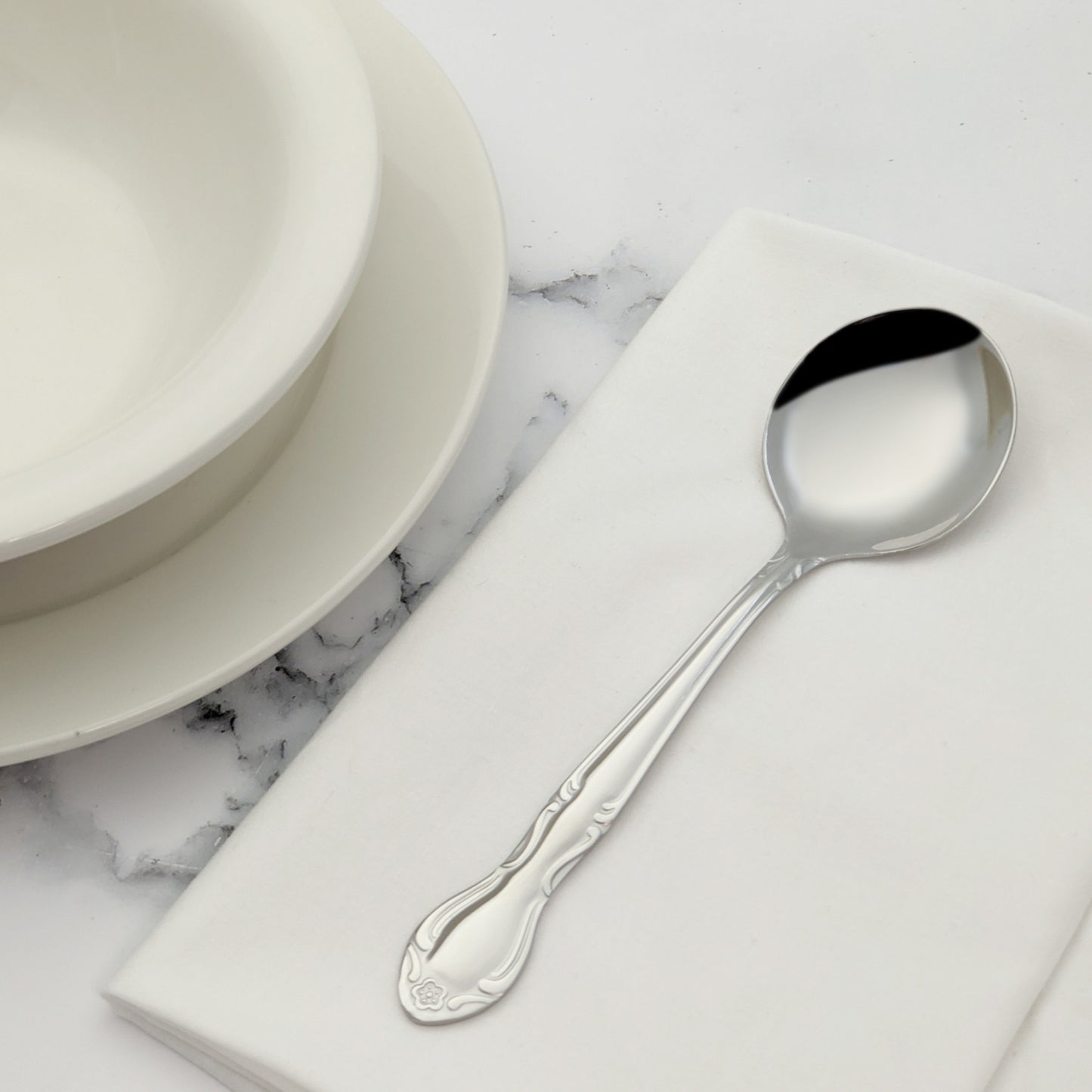 0004-04 - Elegance Bouillon Spoon, 18/0 Heavyweight