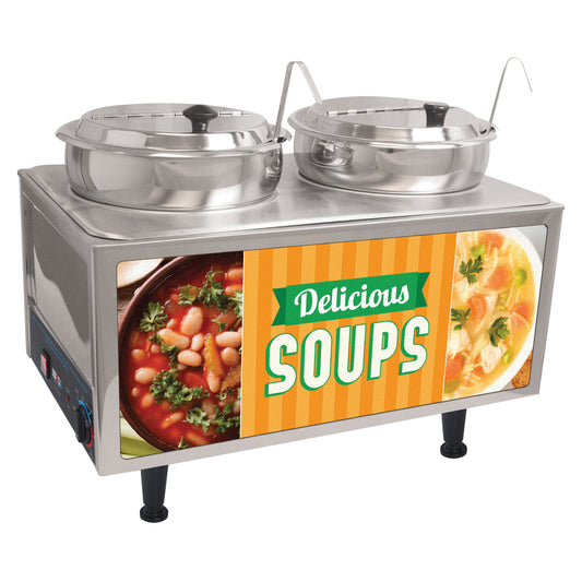 BenchmarkUSA "Delicious Soups" Food Warmer - 2 Ladles, 2 Lids