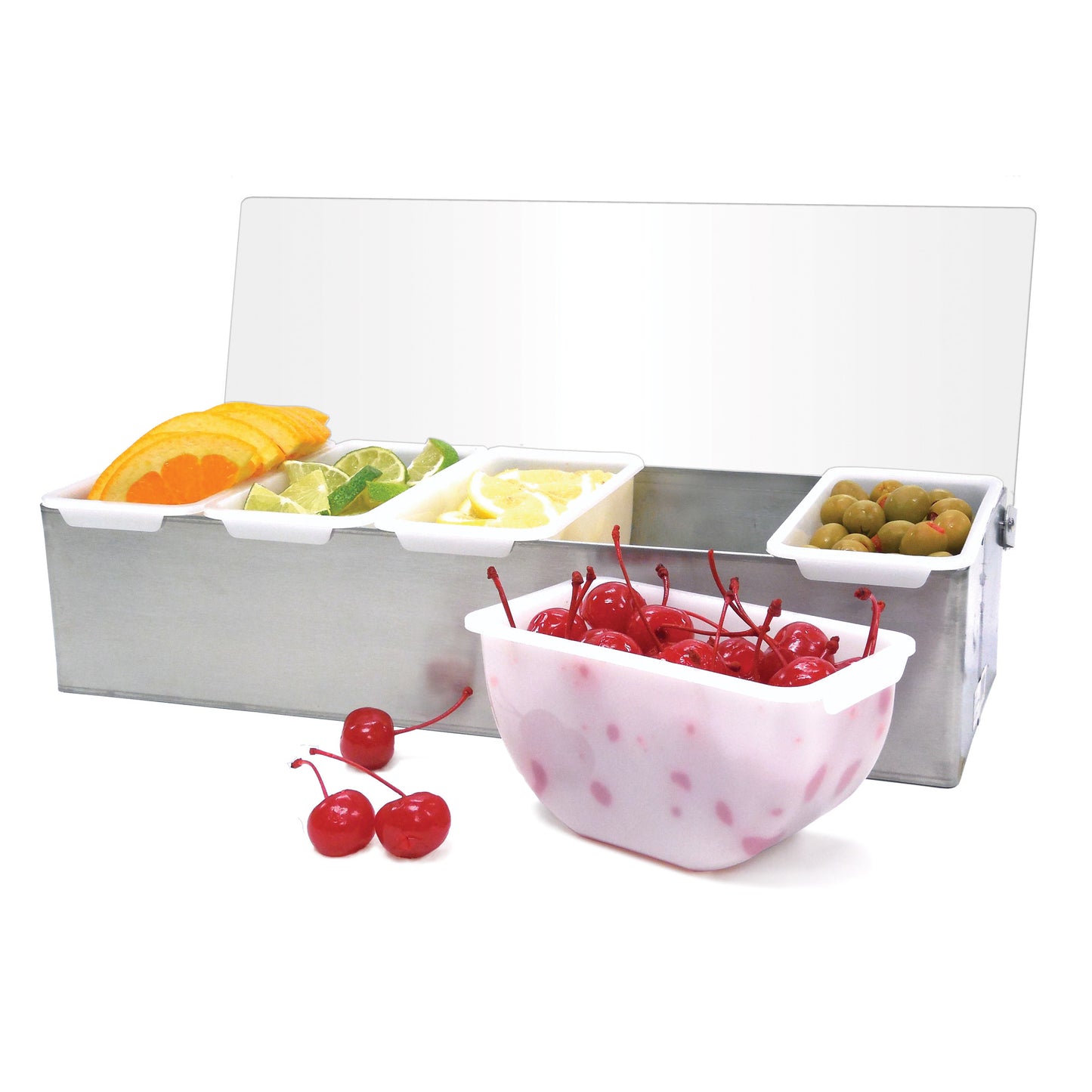 CDP-5 - Condiment Holder with Stainless Steel Base - 5