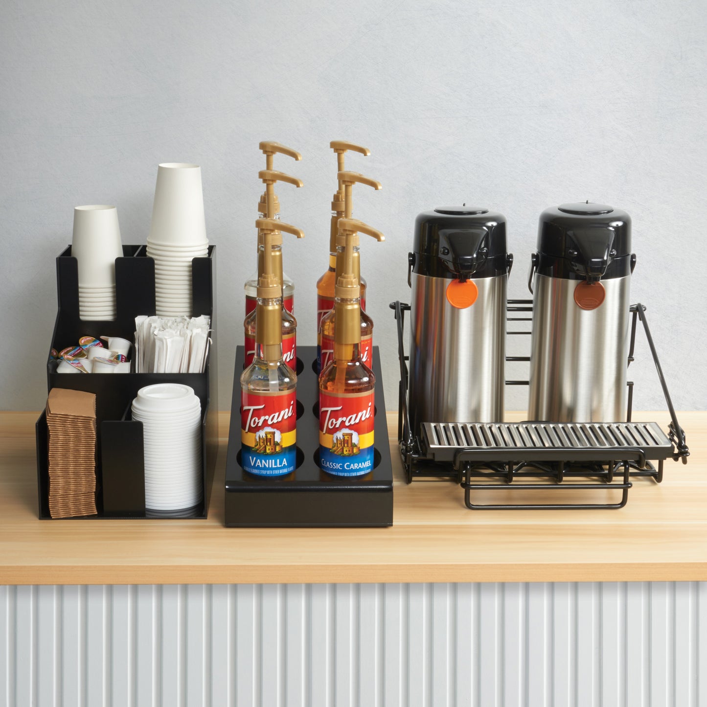 SBO-6C - Syrup/Condiment Bottle Organizer, 6-Compartments, Black