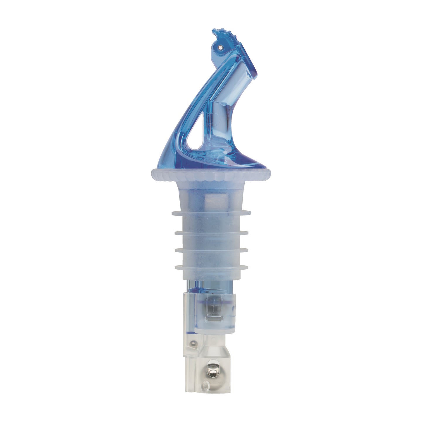 BMP-4100B - Bar Maid 1 oz "Premium Pour" Measured Pourers with Flip Top, Blue - 12 Pieces/Pack