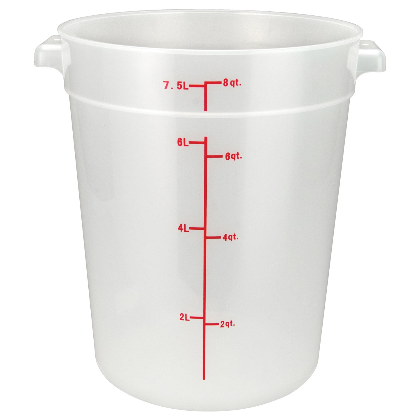 PTRC-8 - Round Storage Container, Translucent, Polypropylene - 8 Quart