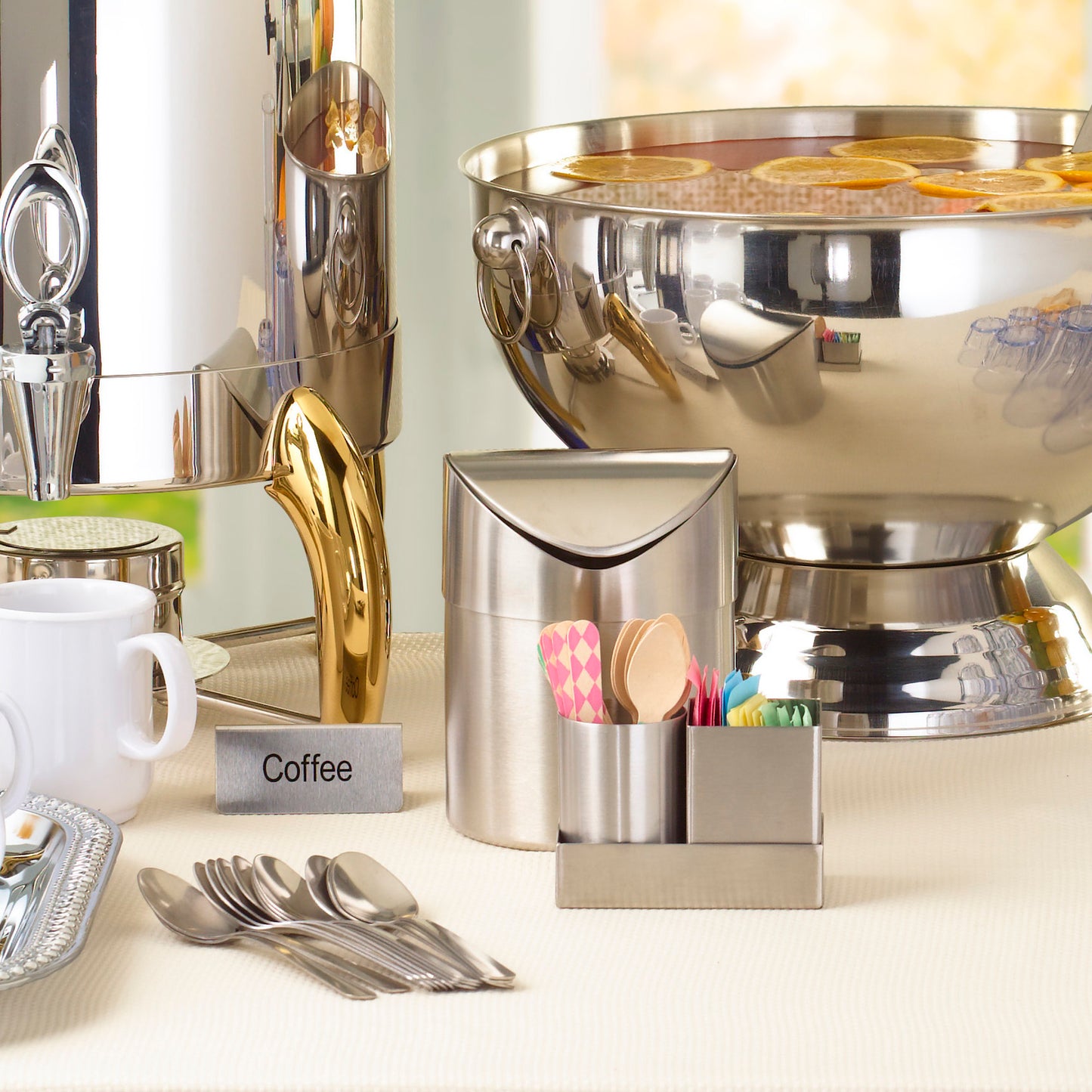 DDSG-301S - Round & Square Sugar Packet Holder Set, Stainless Steel