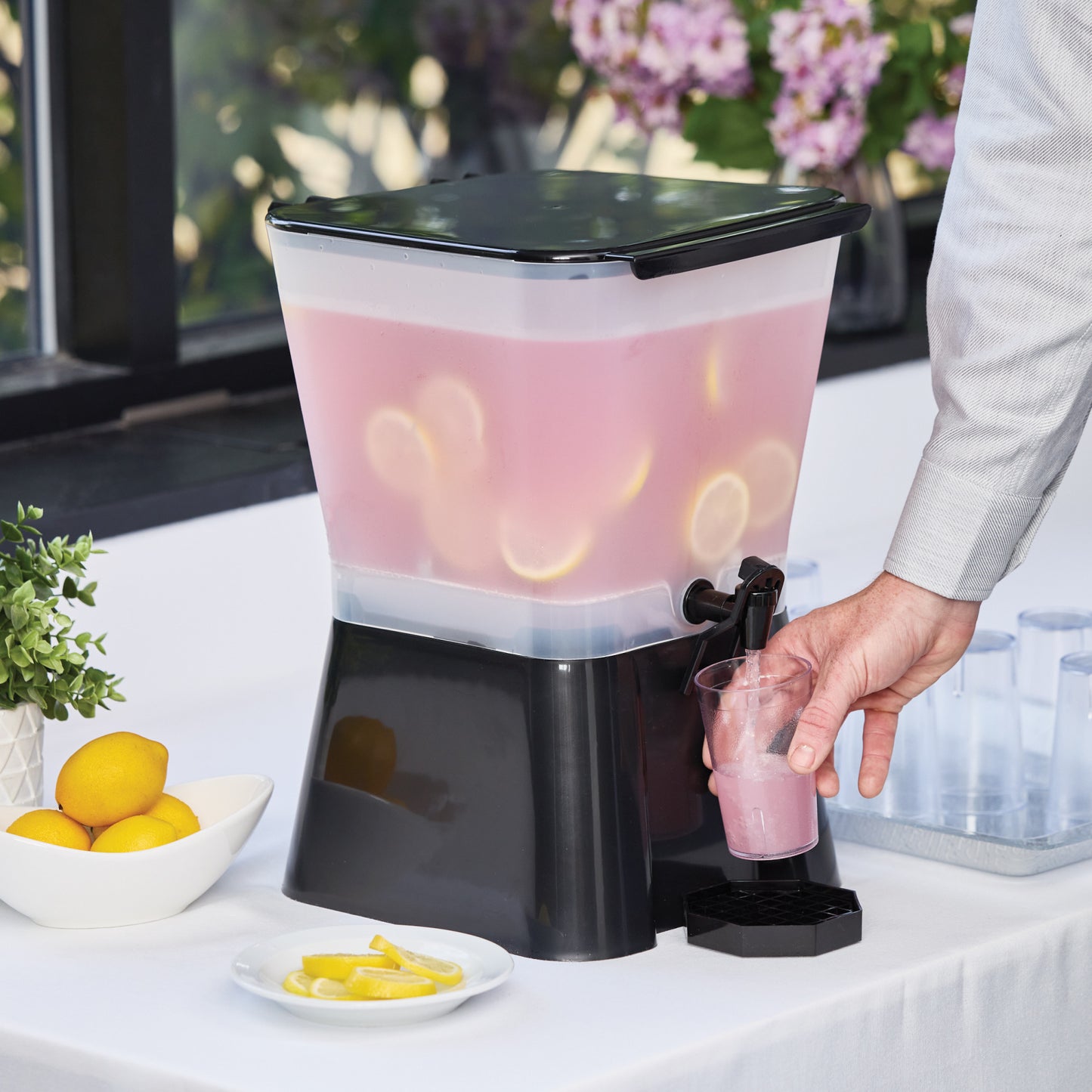 PBD-3SK - 3 Gallon Square Beverage Dispenser, Plastic