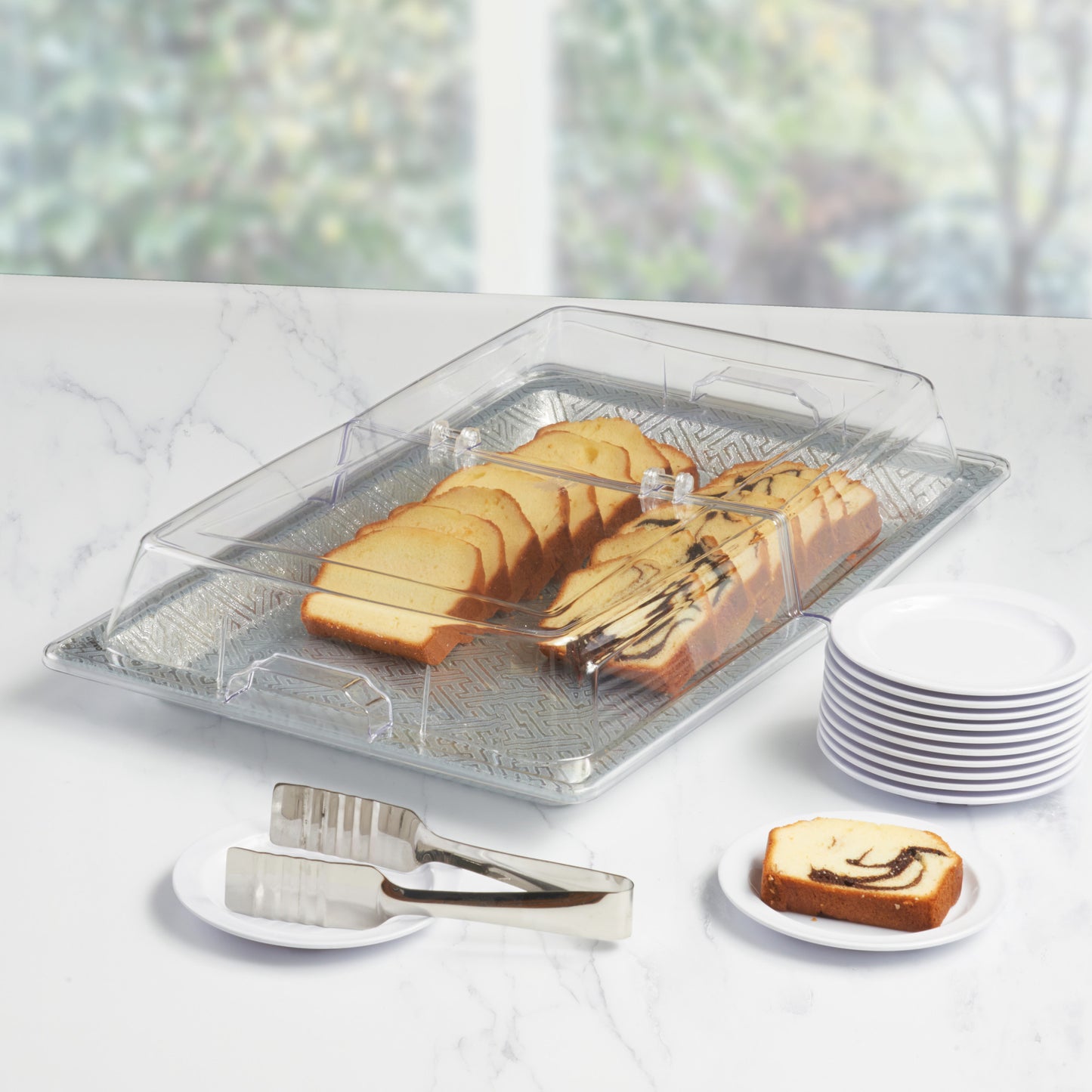 AST-3S - Silver-Tone Acrylic Display Tray