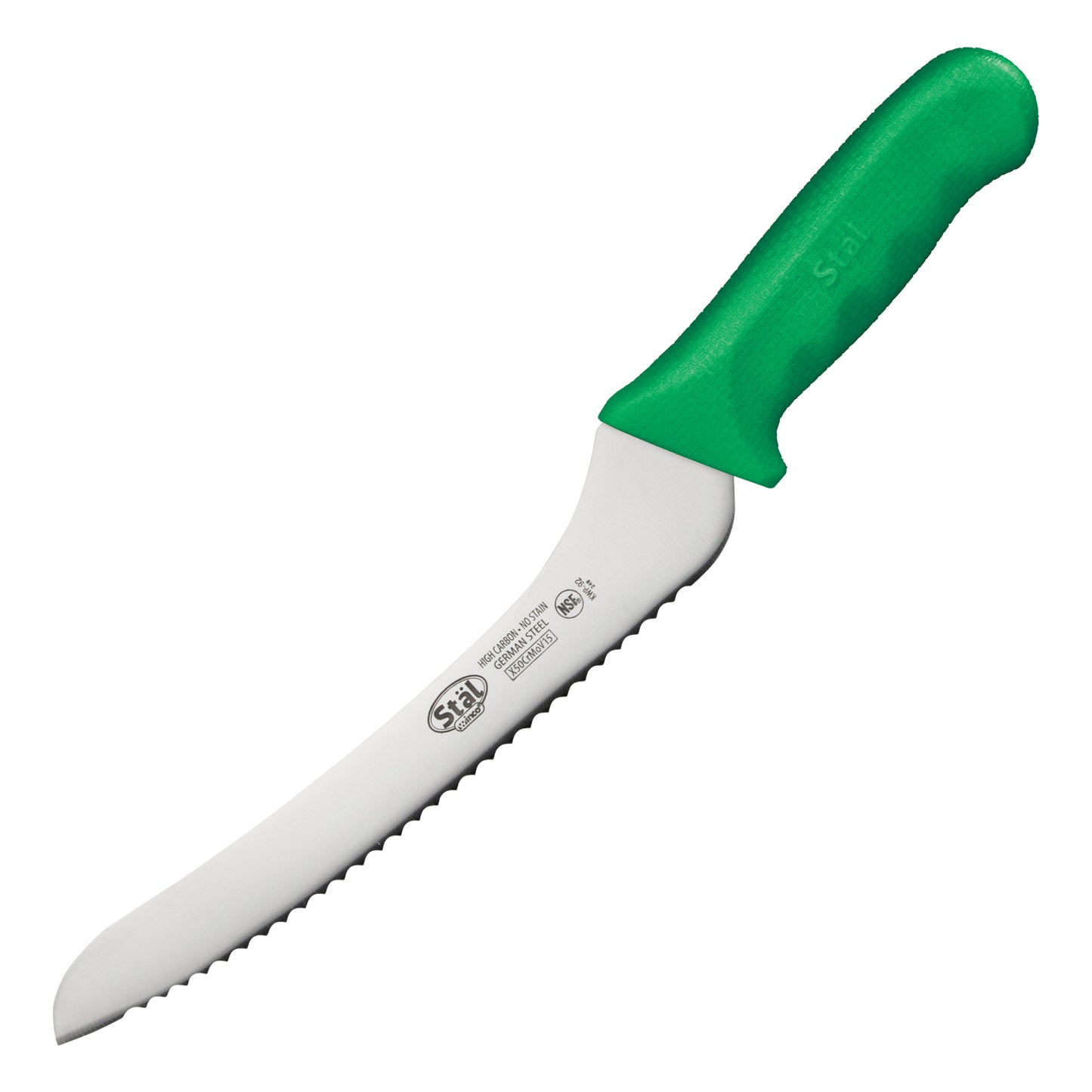 KWP-92G - Stäl 9" Offset Utility/Bread Knife - Green