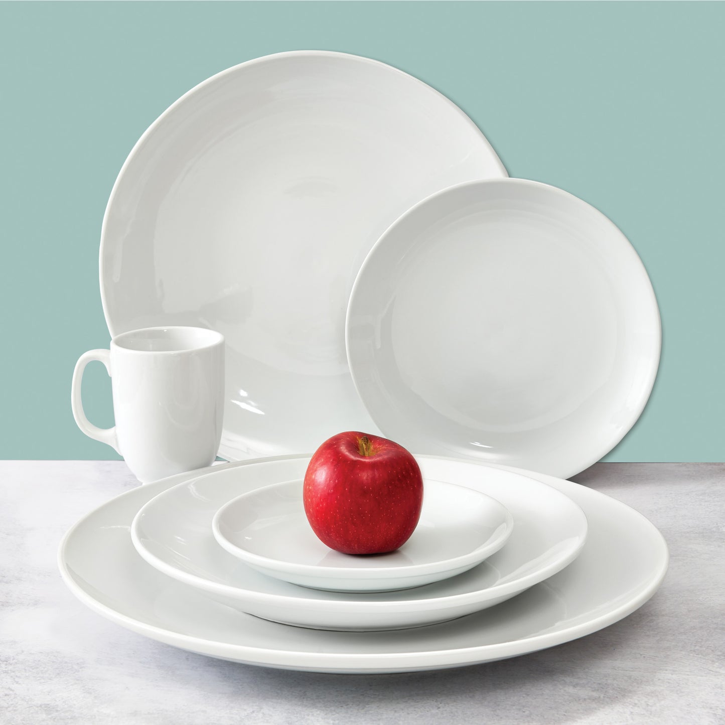 OKP-10 - Brechia Coupe Plate, 10" dia, White Porcelain, 12 Pieces/Case