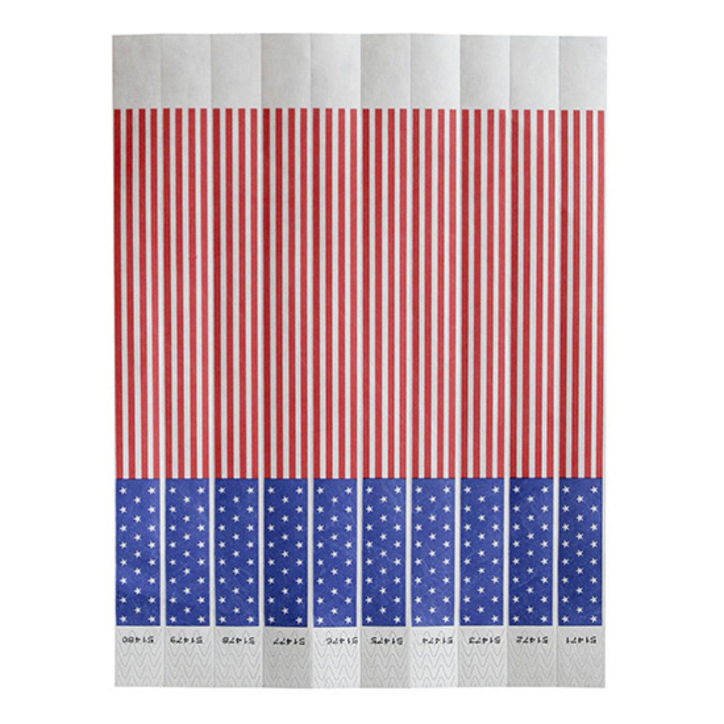WB-FLAG - Bar Maid Waterproof Tear-Free Wristbands - American Flag (500 Pieces/Pack)