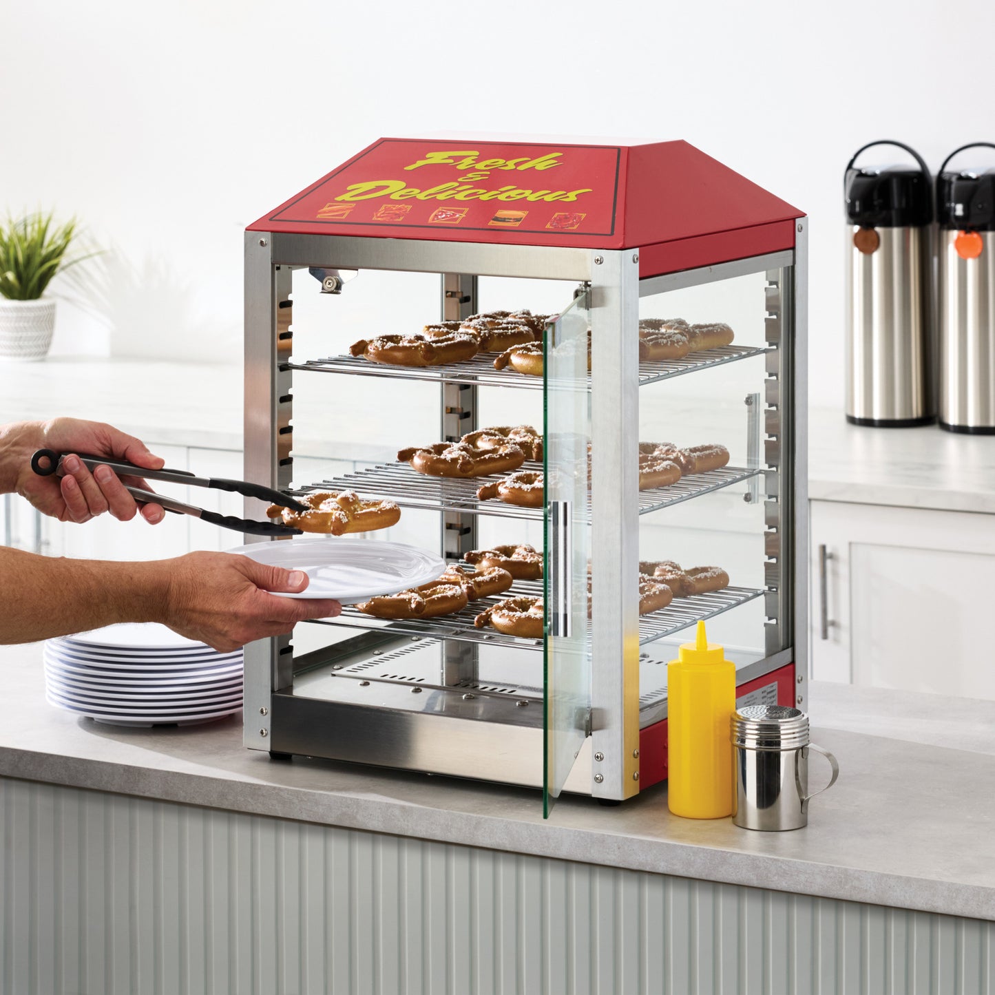 51040 - BenchmarkUSA 2 Door Pizza Warmer / Merchandiser - 12"