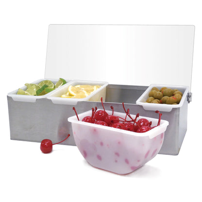 Condiment Holder with Stainless Steel Base - 4
