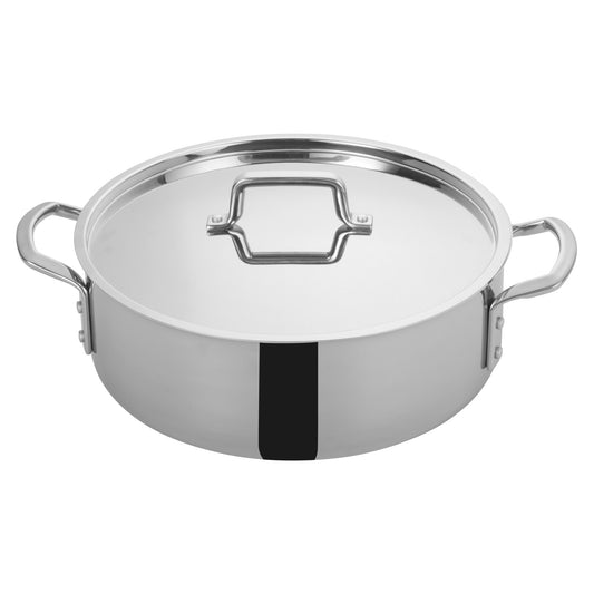 Tri-Gen Tri-Ply Stainless Steel Brazier with Cover - 12 Quart