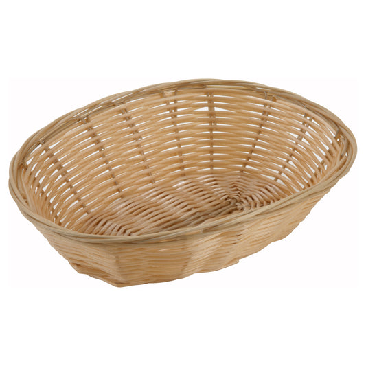 Tan Poly Woven Baskets - Oval