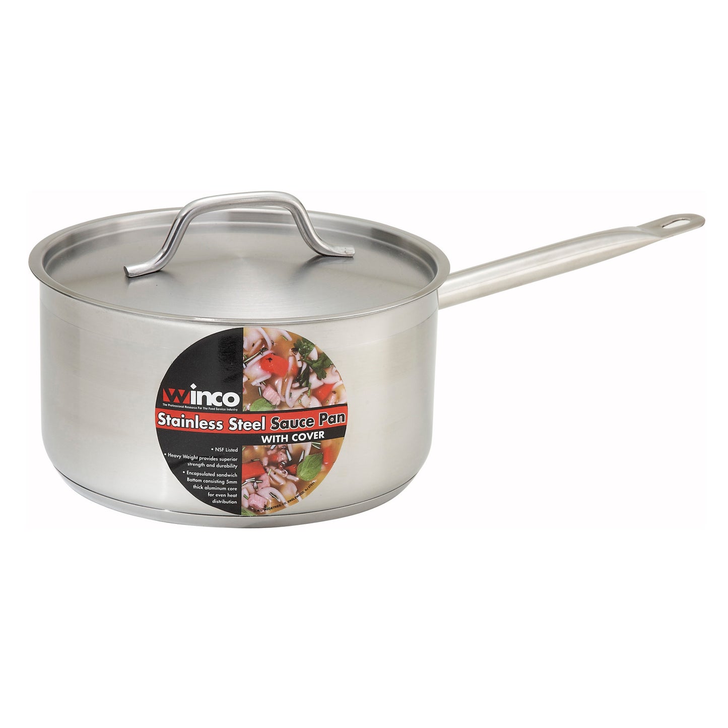 SSSP-6 - Stainless Steel Sauce Pan with Cover - 6 Quart