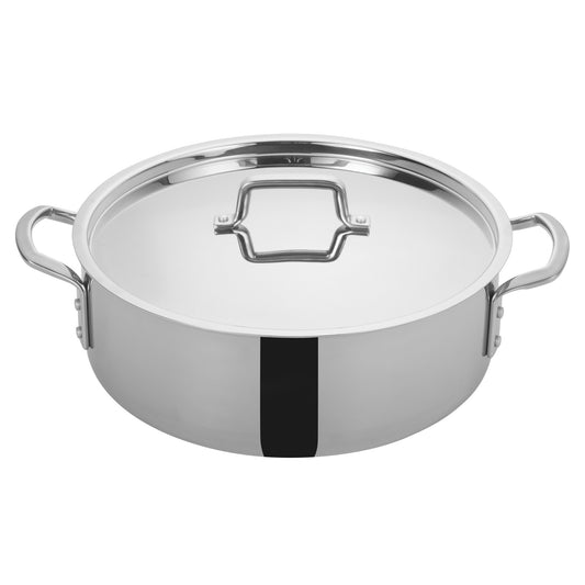 Tri-Gen Tri-Ply Stainless Steel Brazier with Cover - 14 Quart