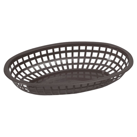 Oval Fast Food Basket, 10-1/4" x 6-3/4" x 2" - Black