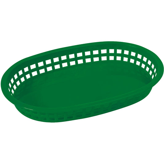 Oval Platter Baskets, 10-3/4" x 7-1/4" x 1-1/2" - Green