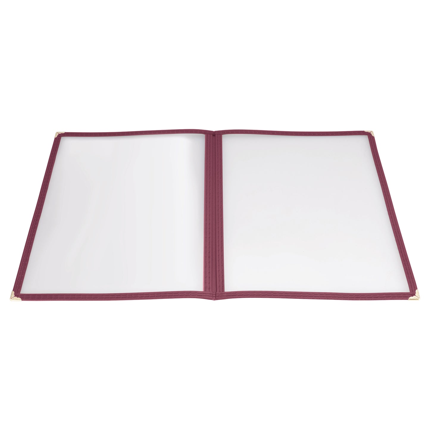 Book-Fold Double Panel Menu Cover - Burgundy, 9-9/16 x 15