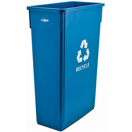 23 Gallon Slender Trash Can, Blue, Recycle