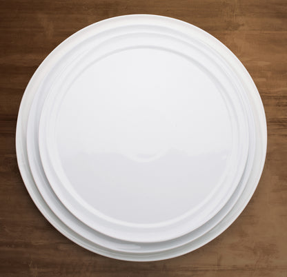 Mazarri 12" Dia Porcelain Round Plate - Bright White (12 pieces/case)