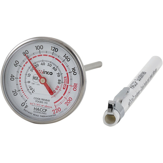 Instant Read Thermometer, 1-3/4" Dial, 5" Probe