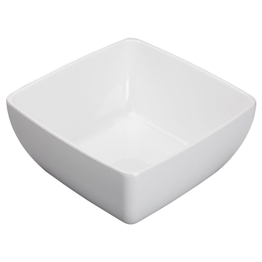 10" Melamine Square Bowl, White, 6pcs/case