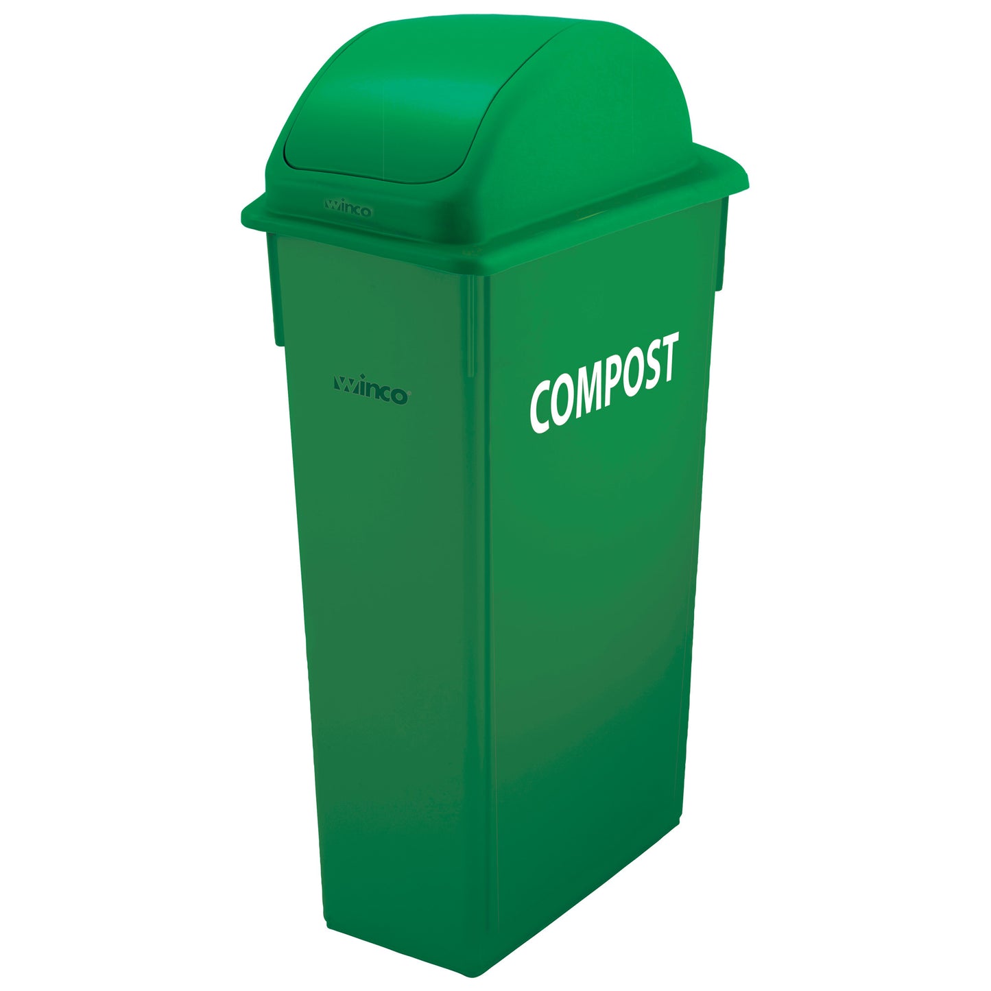 23 Gallon Slender Trash Can, Green, COMPOST