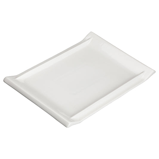 10-1/8" x 7" Porcelain Rectangular Platter, Bright White, 24 pcs/case