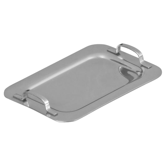 Mini Serving Platter with Handle, Stainless Steel - 6-5/8"