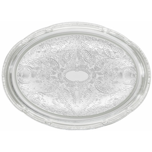 Chrome-Plated Serving Tray - Oval, 18-3/4 x 13