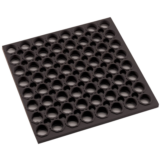 Rubber Floor Mat, 3' x 5' x 3/4", Straight Edge - Black, Rolled