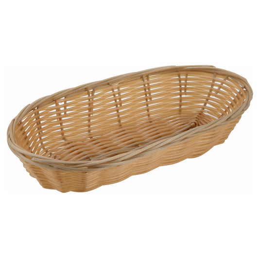 Tan Poly Woven Baskets - Long Oval