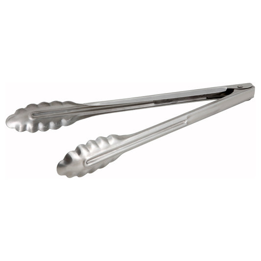 UT-12 - Stainless Steel Utility Tongs, Heavyweight - 12"