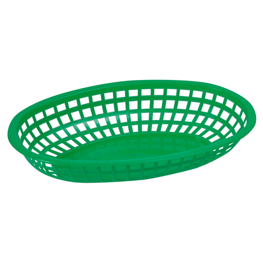 Oval Fast Food Basket, 10-1/4" x 6-3/4" x 2" - Green