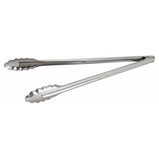 UT-16LT - Stainless Steel Utility Tongs, Medium Weight - 16"