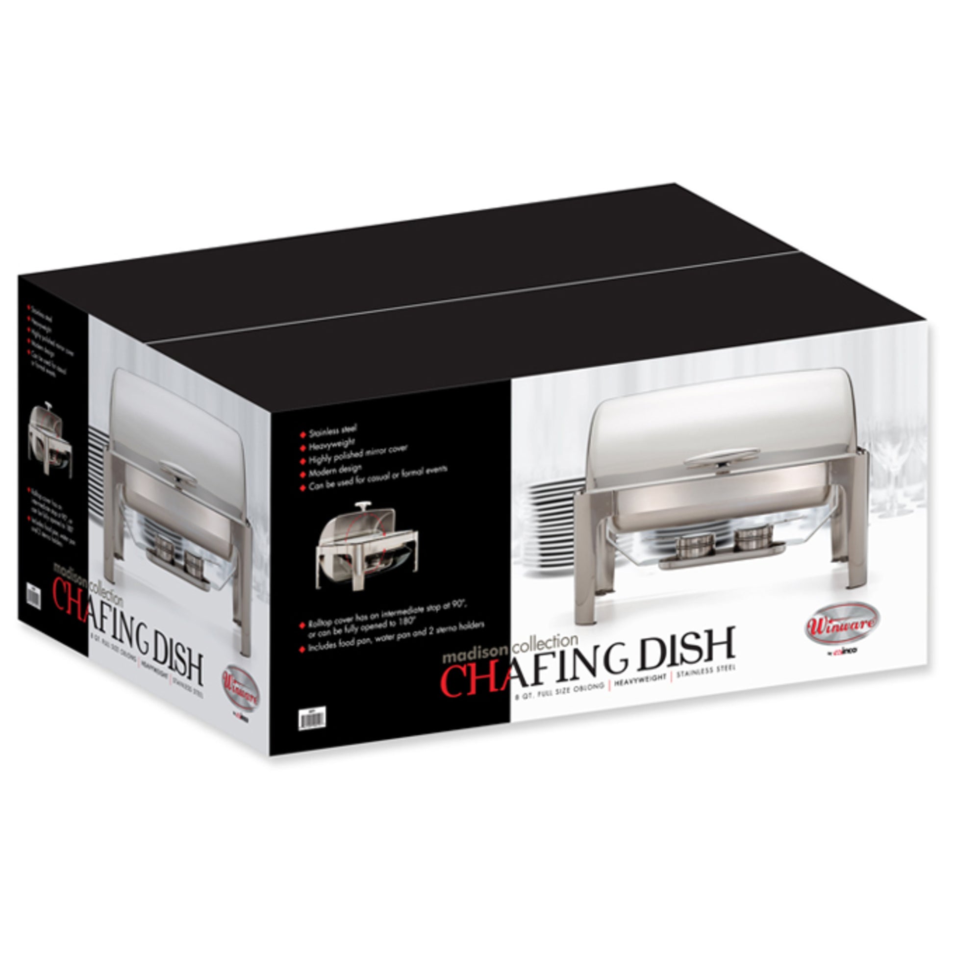 Winco 708 redondo Corona Chafer, 6-quart | Meses sin interés Winco 708 redondo Corona Chafer, 6-quart | Meses sin interés