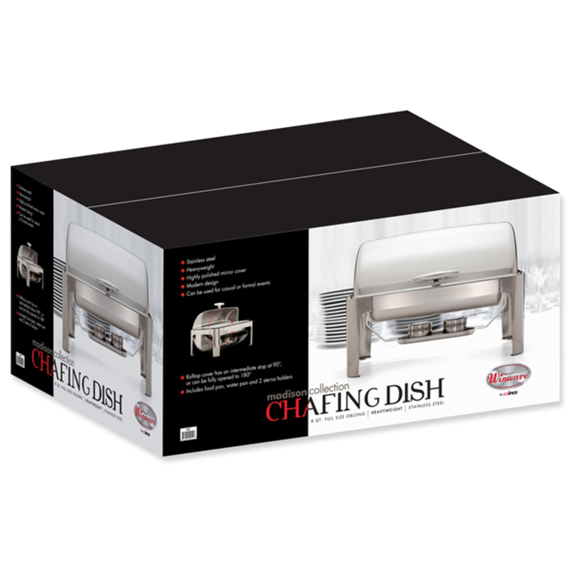 Winco Chafer Crown Rettangolare In Acciaio Inox – 8 Litri Per Buffet E Ricevimenti