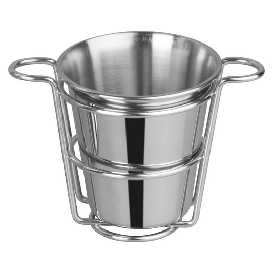 Stainless Steel Fry Cup with Wire Holder