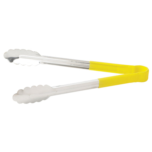 UTPH-12Y - Heat Resistant Heavy-Duty Utility Tongs with Polypropylene Handle - 12", Yellow