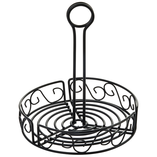 7-1/2" Round Wire Condiment Caddy with 9" Handle