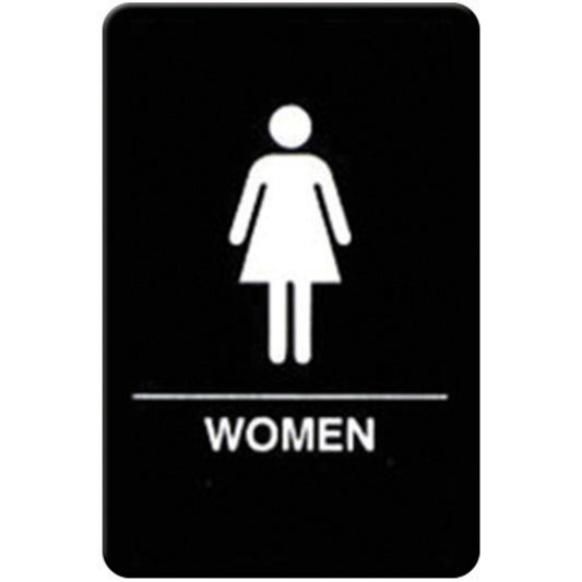 Information Signs with Braille, 6"W x 9"H - Women