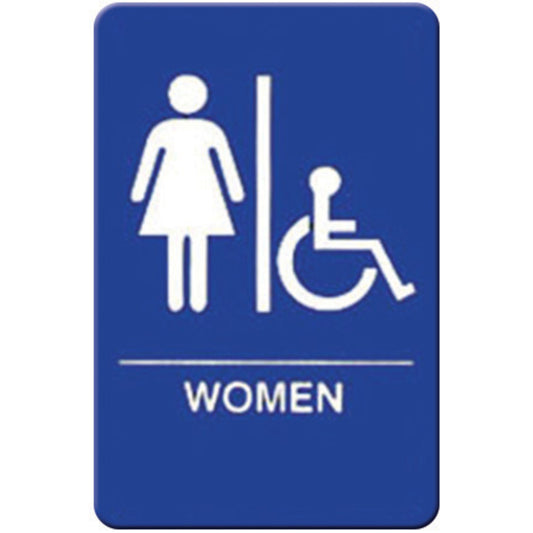 Information Signs with Braille, 6"W x 9"H - Women/Accessible