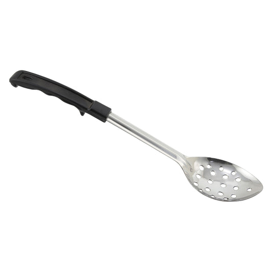 Winco Prime Basting Spoon with Stop-Hook ABS Handle - Perforated, 13"