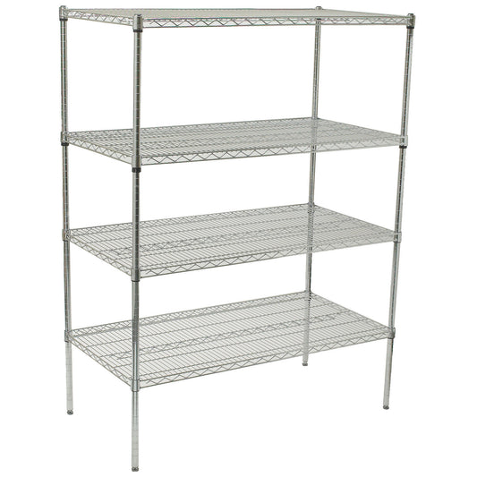 4-Tier Wire Shelving Set, Chrome-Plated - 18 x 36 x 72