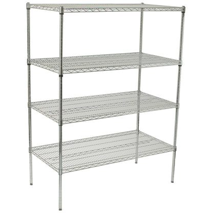 4-Tier Wire Shelving Set, Chrome-Plated - 18 x 36 x 72