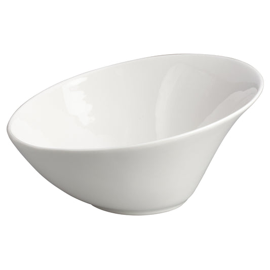 8-1/4"Dia. Porcelain Angled Bowl, Creamy White, 12pcs/case