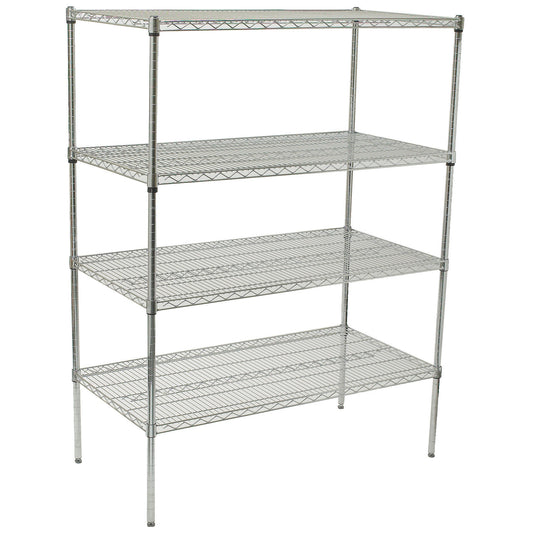 4-Tier Wire Shelving Set, Chrome-Plated - 24 x 36 x 72